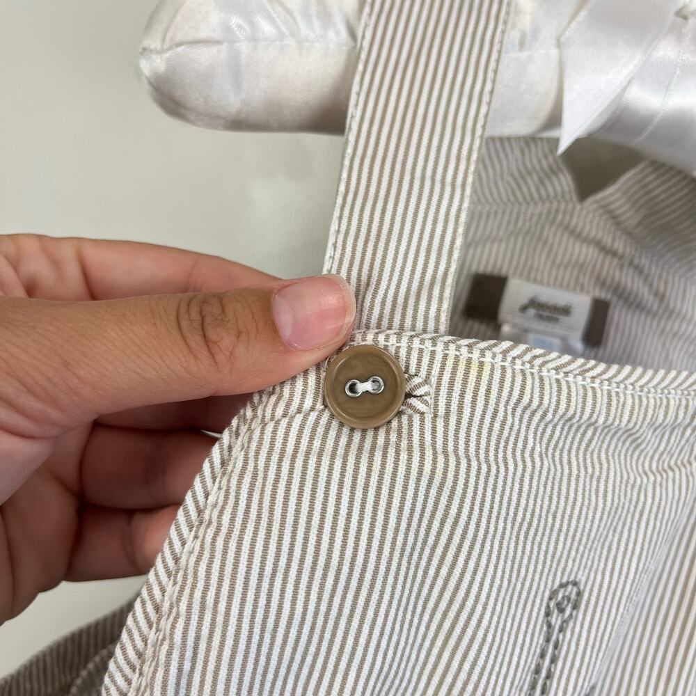 Jacadi Cream Striped Overalls with Anchor Detail - Picture 11 of 11
